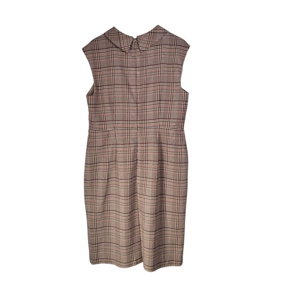 Ann Taylor Factory Plaid Sleeveless Lined Dress Women's SZ 14 Brown - Picture 2 of 11